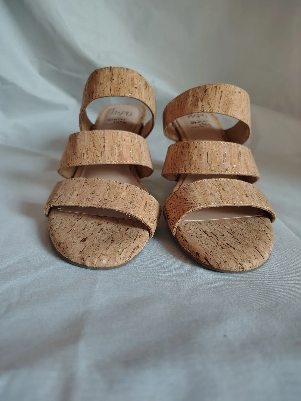 Impo Viera Real Cork Wedge Slide Sandals Gold Metallic Women's 6.5M